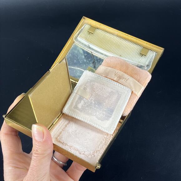 Volupte Vintage Gold Tone Swinglok Carry All Cigarette & Compact USA READ - Picture 16 of 16